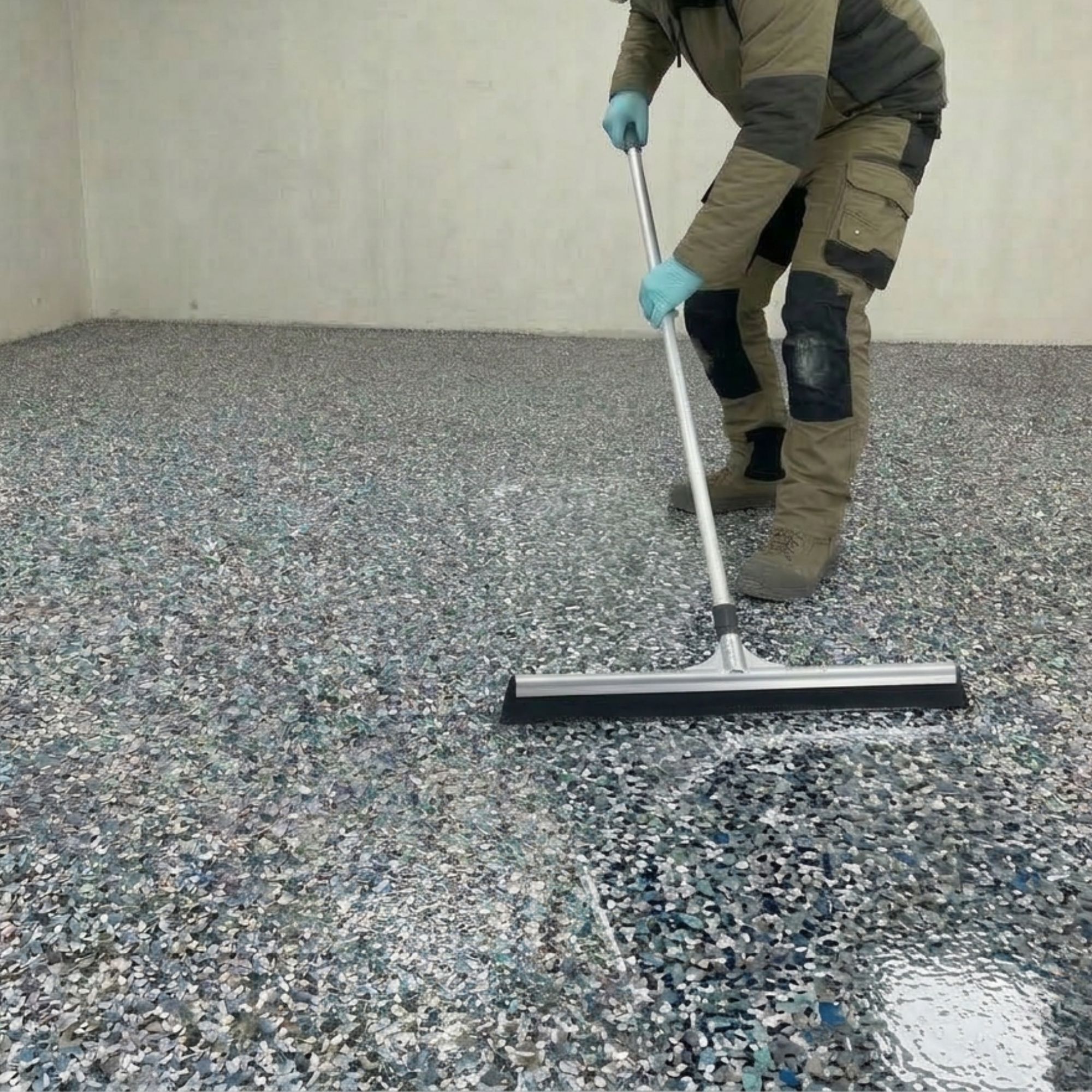 Clear coat seal on epoxy flooring